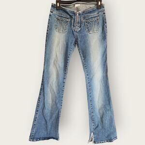 Z. Cavaricci Jeans Jrs. 7 Blue LowRise Zipper Fly Boot Bareback VTG Y2K *HemWear